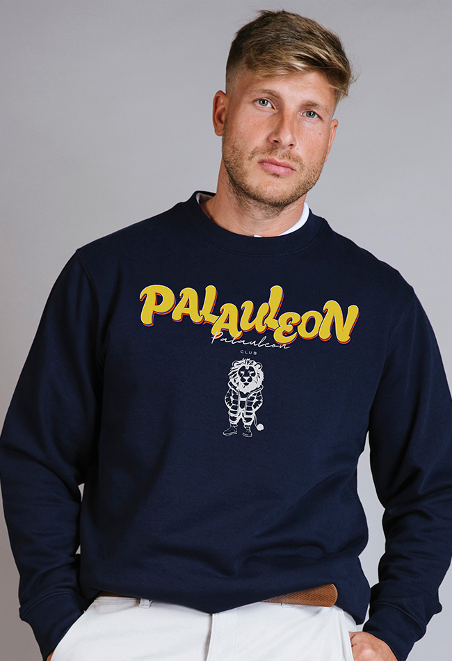 Sudadera para hombre color azul marino Grafic Lion