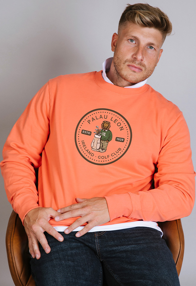 Sudadera para hombre color naranja Irlanda