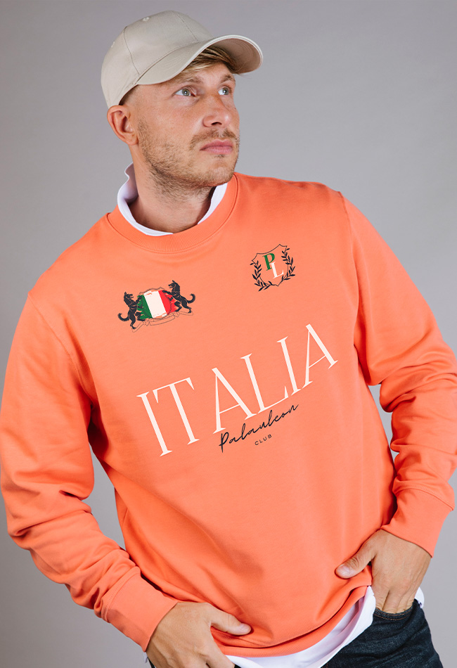 Sudadera para hombre color naranja Italia