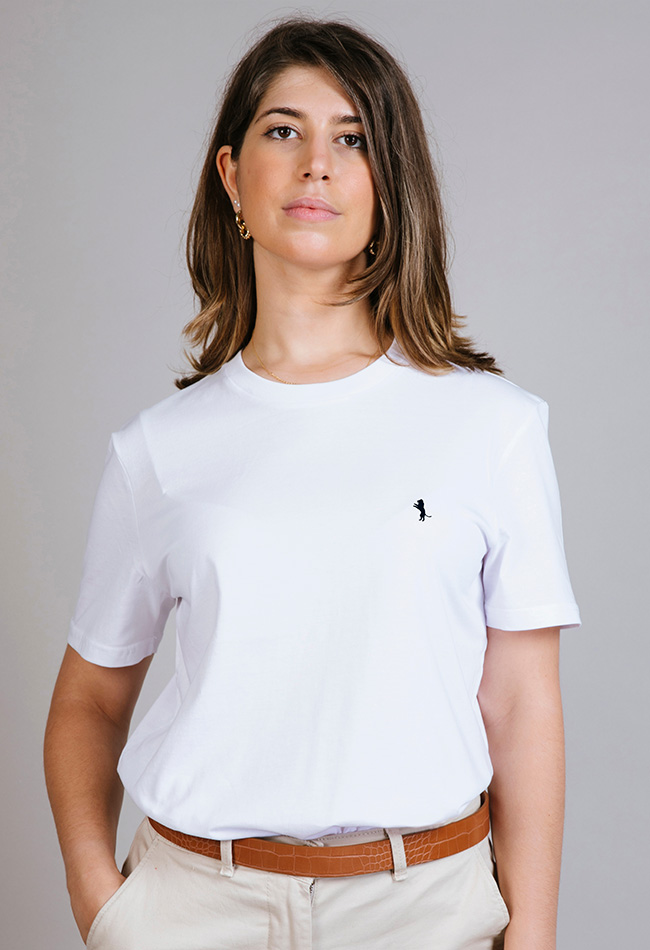 Camiseta básica mujer manga corta color blanca