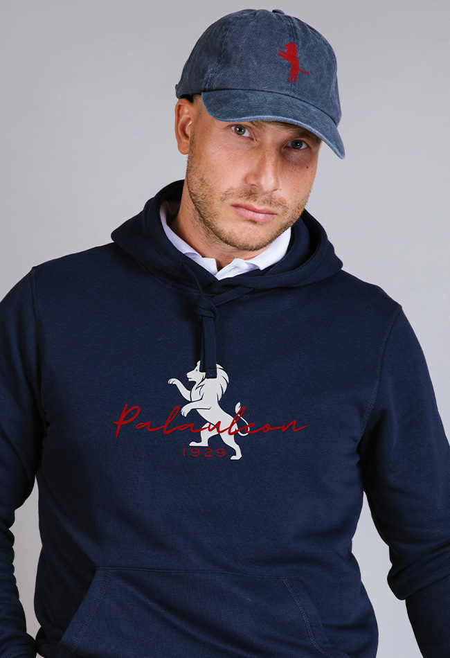 Sudadera con capucha para hombre color azul marino Lion Club