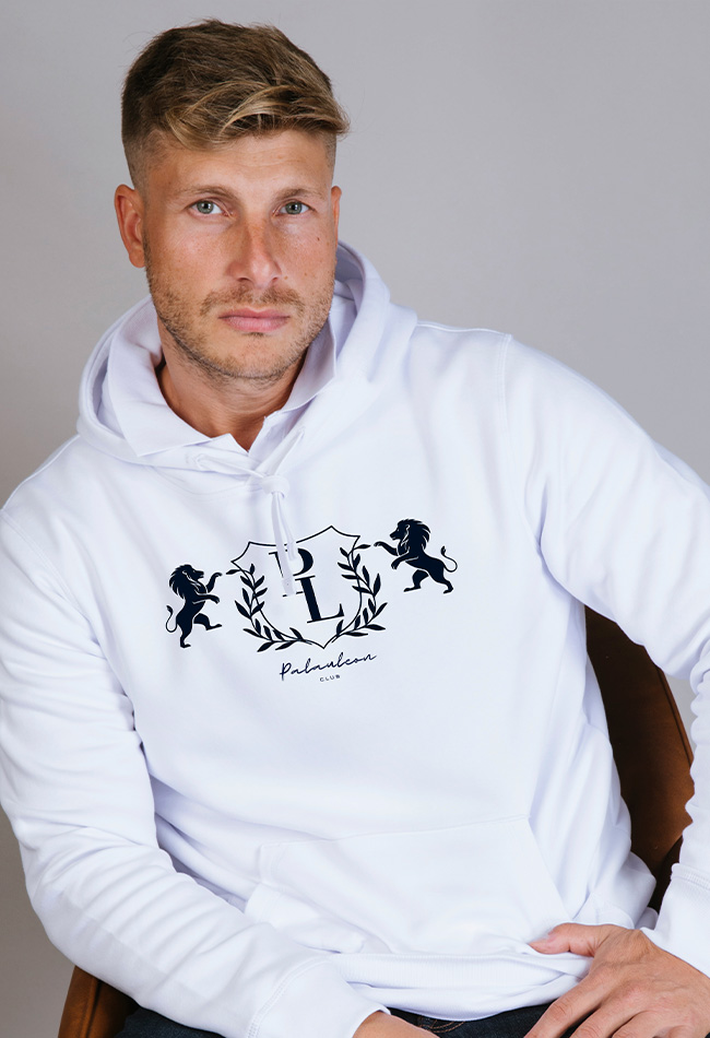 Sudadera con capucha para hombre color blanca Lion