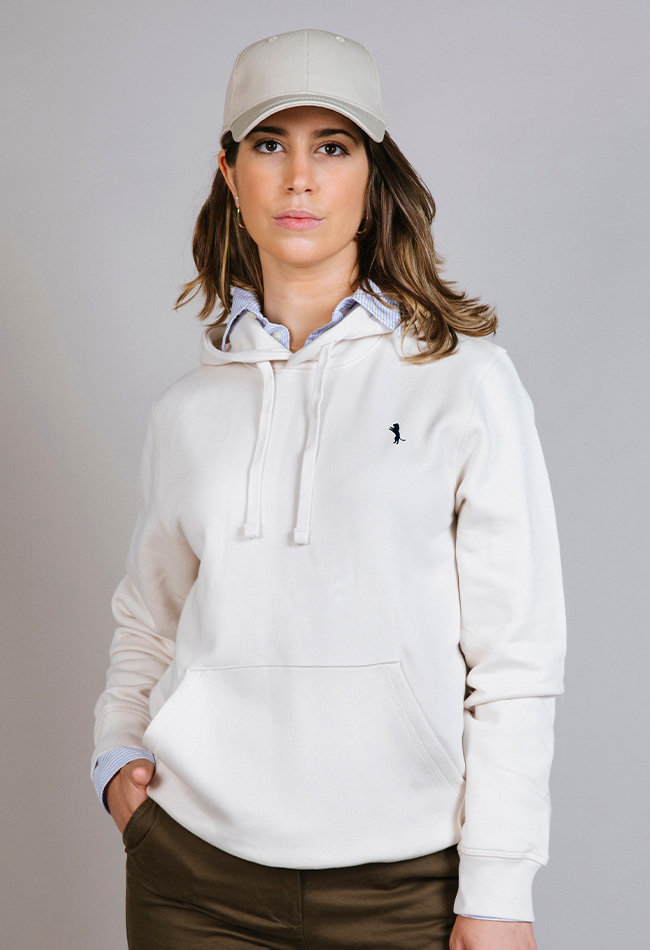 Sudadera con capucha para mujer básica color beige