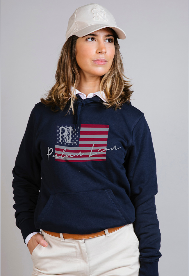 Sudadera con capucha para mujer color azul marino Heritage