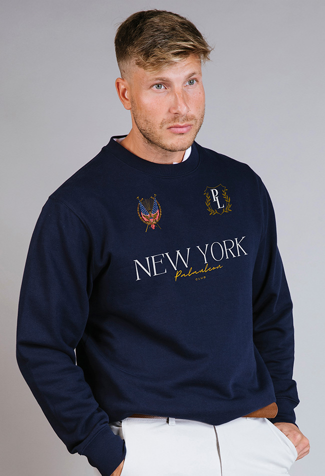 Sudadera para hombre color azul marino New York