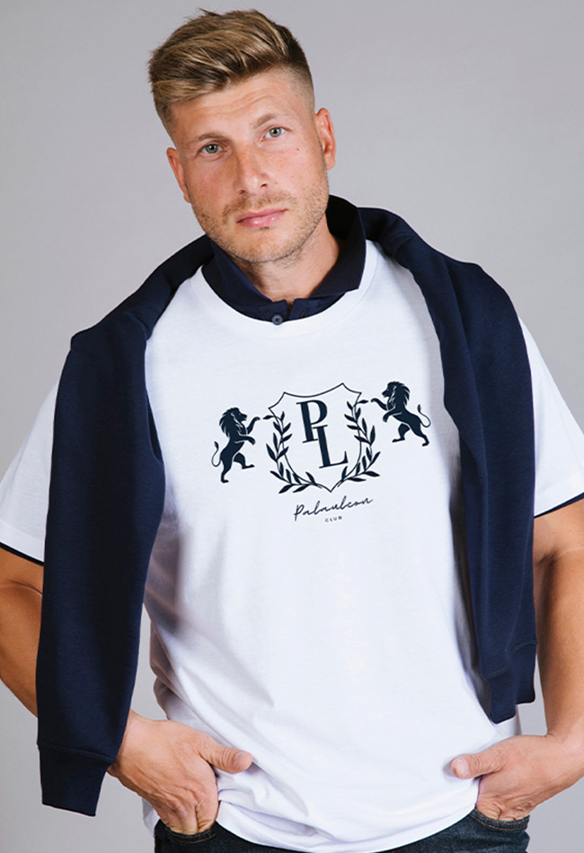 Camiseta hombre de color blanca Lion