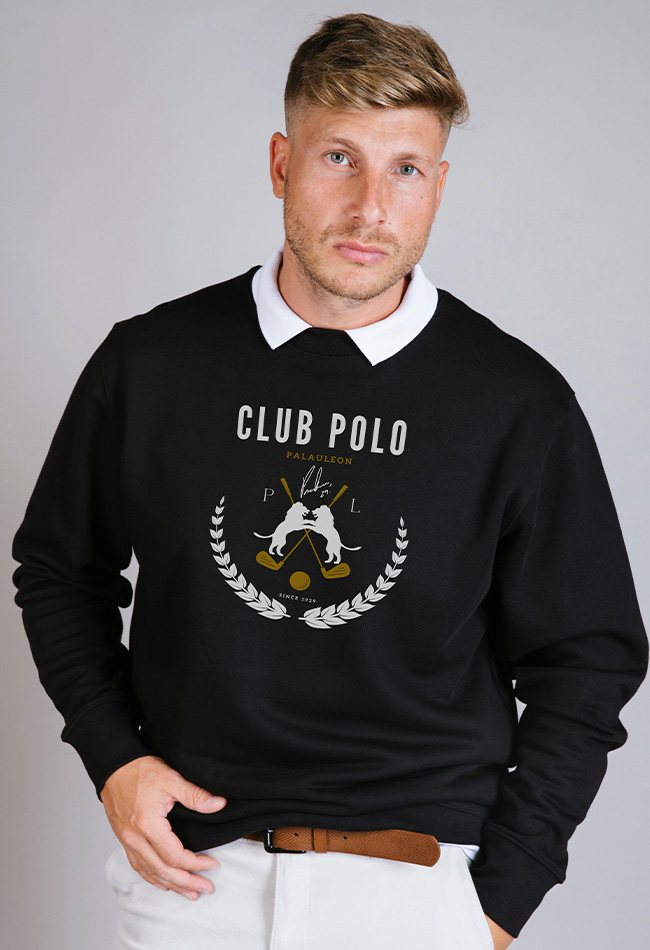 Sudadera para hombre color negro Club Polo