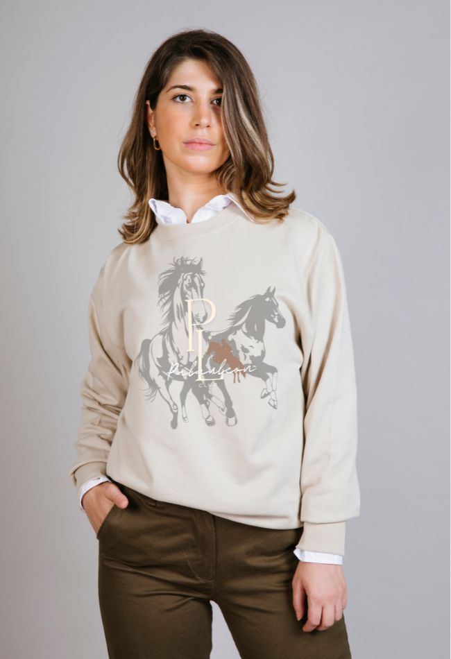 Sudadera Gallop para mujer en color beige de caballos. Compra con Envío gratis.