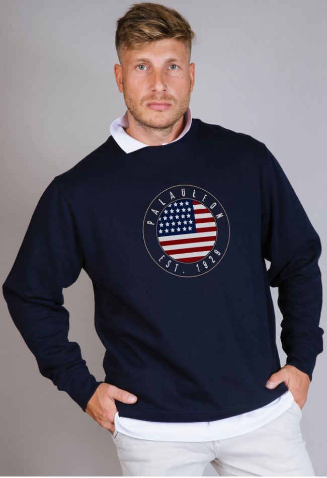 Sudadera Montana con la bandera de Estados Unidos para hombre color azul marino nueva colección. Compra con Envío gratis.