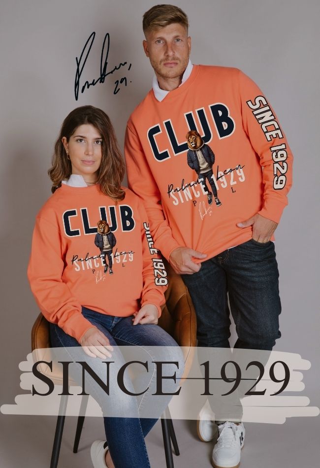 Sudadera exclusiva edición limitada en color naranja para hombre y mujer cápsula Since 1929 ¡Envío Gratis!